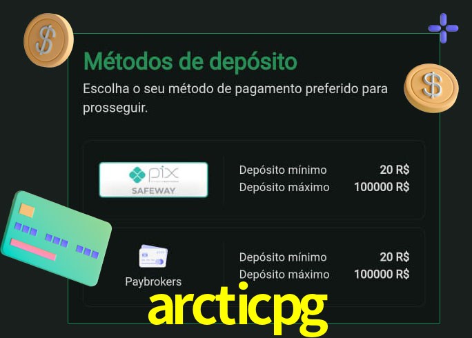 O cassino arcticpg oferece uma grande variedade de métodos de pagamento